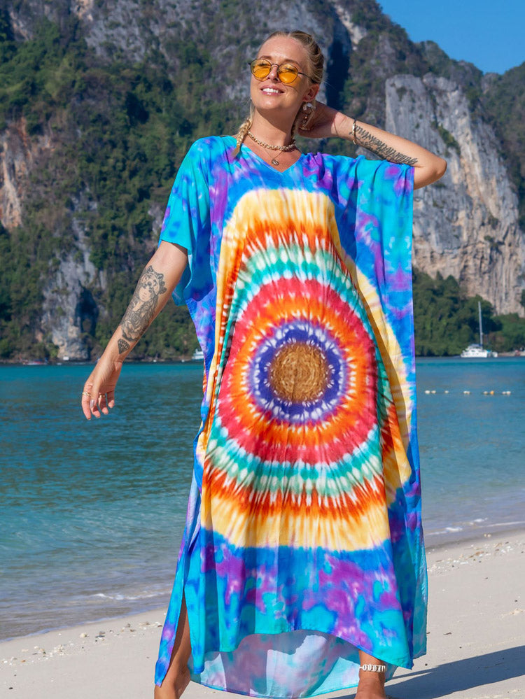 2023 Summer New Thailand Travel Dress Large Size Loose Sanya Travel Seaside Vacation Beach Dress Women - bertofonsi