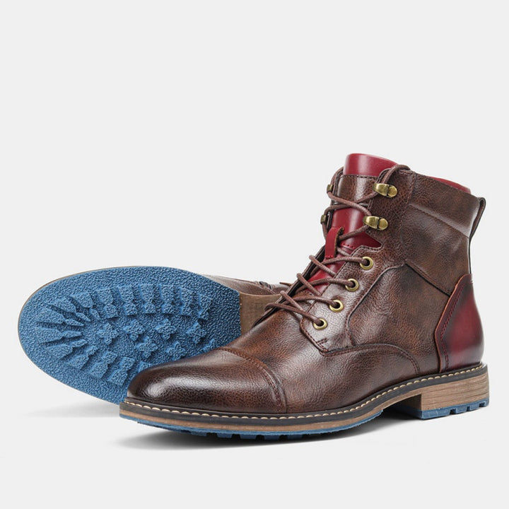 British Royal Men Ankle Boots Winter Leather Warm Shoes Men's Shoes - bertofonsi