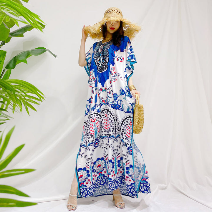 2023 New French Dress Women's Summer Large Size Fancy Super Fairy Long Beach Dress for Sanya Seaside Holiday - bertofonsi