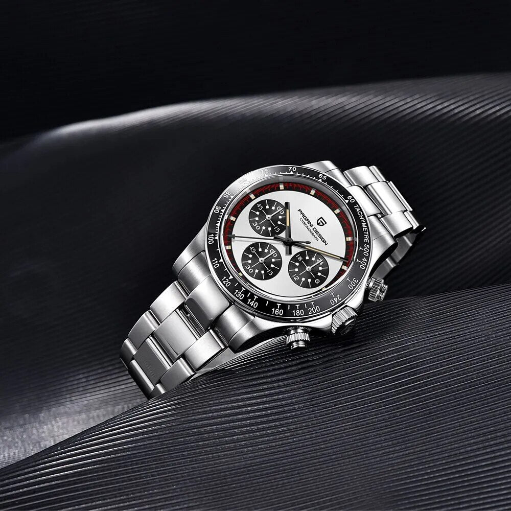 PAGANI DESIGN 2023 New Men Quartz Wristwatch Fashion Ceramic Bezel Chronograph Stopwatch Waterproof 100m Stainless Watch for Men - bertofonsi