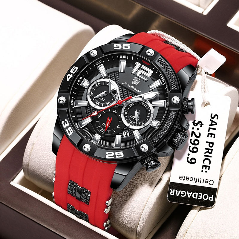 POEDAGAR Outdoor Sport Watches For Men Luxury Silicone Strap Luminous Stopwatch Brand Watch Man Waterproof Cool Clocks Date 2023 - bertofonsi