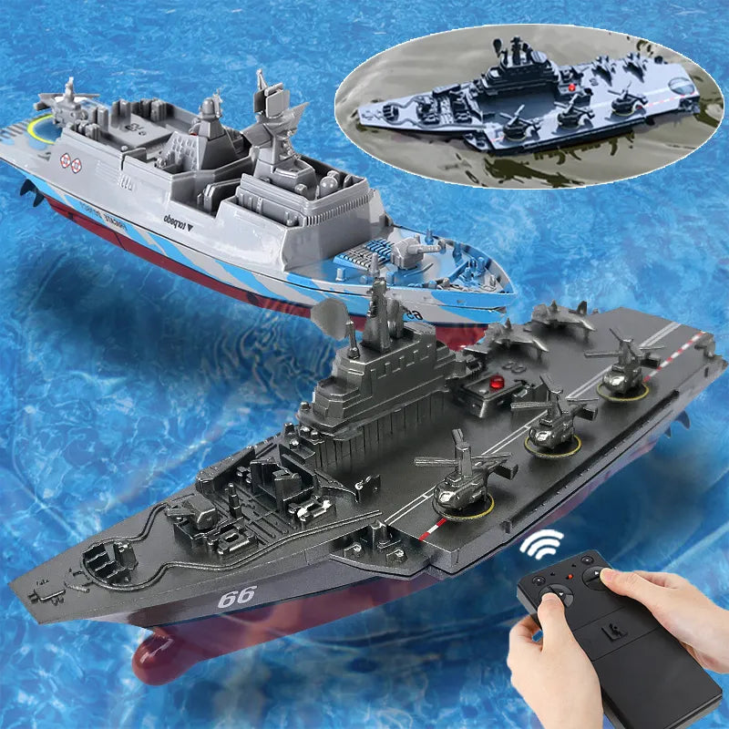 Rc Boats Bath Toys for Boys Children Gift Remote Control Ship Aircraft Carrier Frigate Speed Boats Kids 3 4 5 6 7 8 9 Years Old - bertofonsi