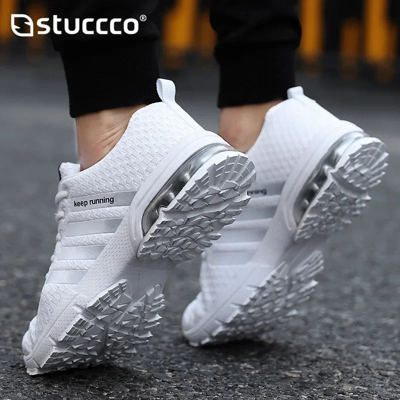 2023 New in Men Shoes Casual White Sneakers Mesh Summer Breathable Hard-Wearing Slip-On Athletic Tenis Shoes Men Big Size - bertofonsi