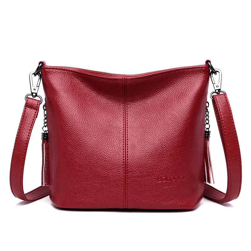 Genuine Tassels Ladies Hand Crossbody Bags For Women Leather Luxury Handbags - bertofonsi