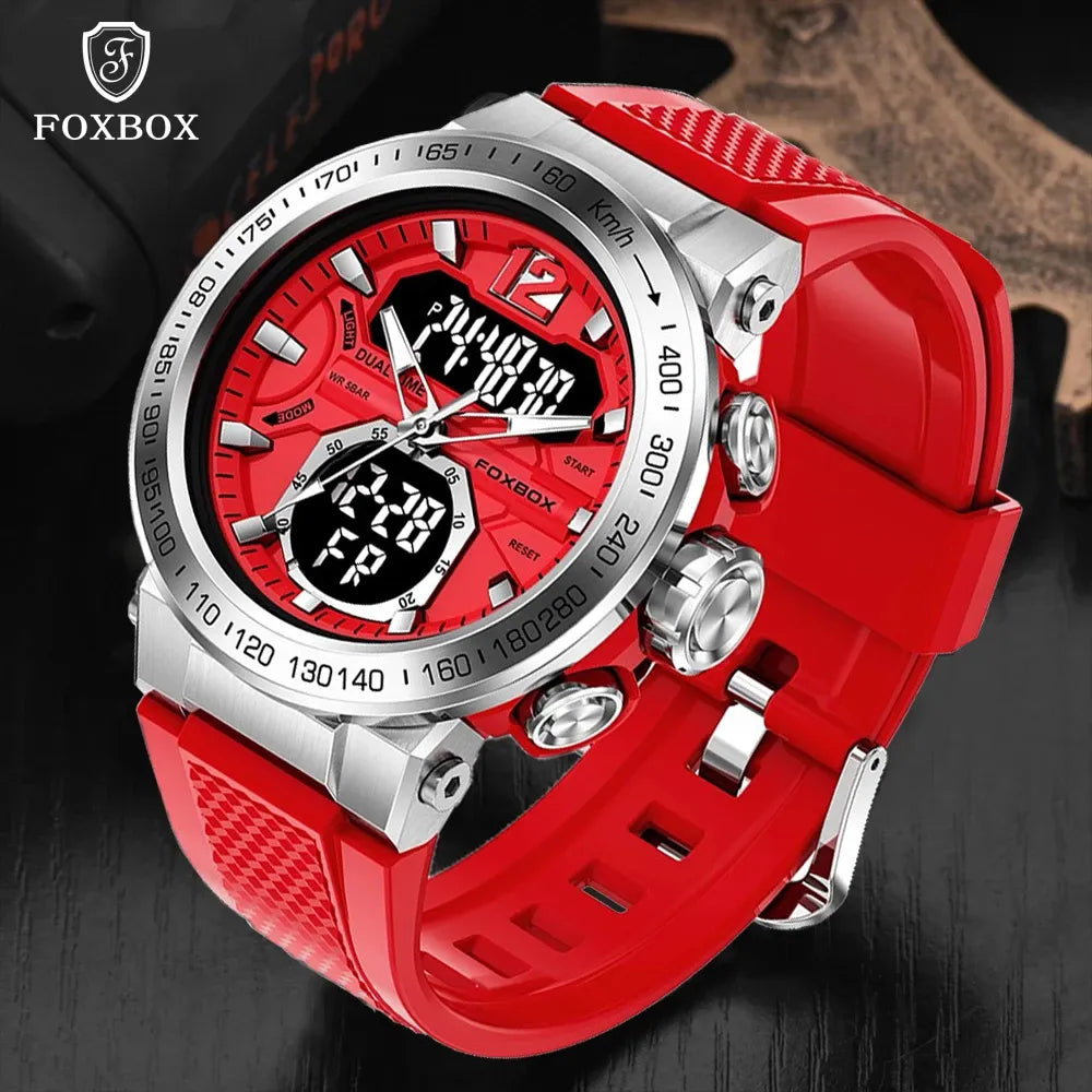 Big Luxury Brand FOXBOX Digital Sport Watch For Men LIGE Waterproof Chronograph Clock Fashion Luminous Quartz Wrist watches Man - bertofonsi