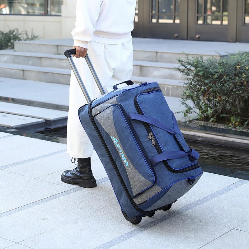 Large capacity Trolley Bag Travel Suitcase Boarding Bag Oxford waterproof Luggage Bag Rolling Luggage with Wheels - bertofonsi
