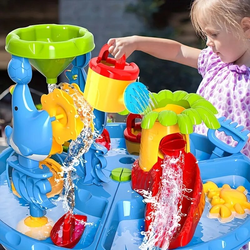 Kids Sand Water Table Toys for Toddlers 3 in 1 Sand & Water Play Table Beach Toy for Kids Table Activity Sensory Play Table Toys - bertofonsi