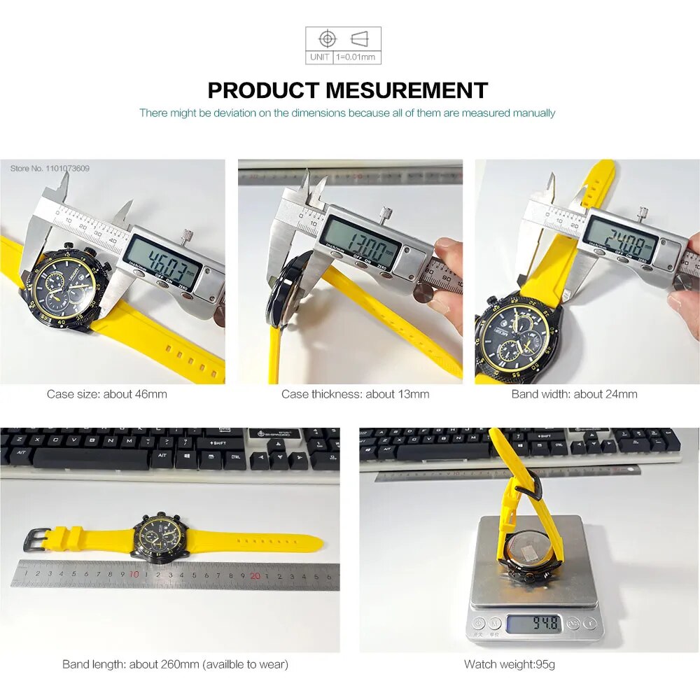 MEGIR Watch for Men Fashion Silicone Strap Chronograph Quartz Wristwatches with Auto Date Luminous Hands 3atm Waterproof 2211 - bertofonsi