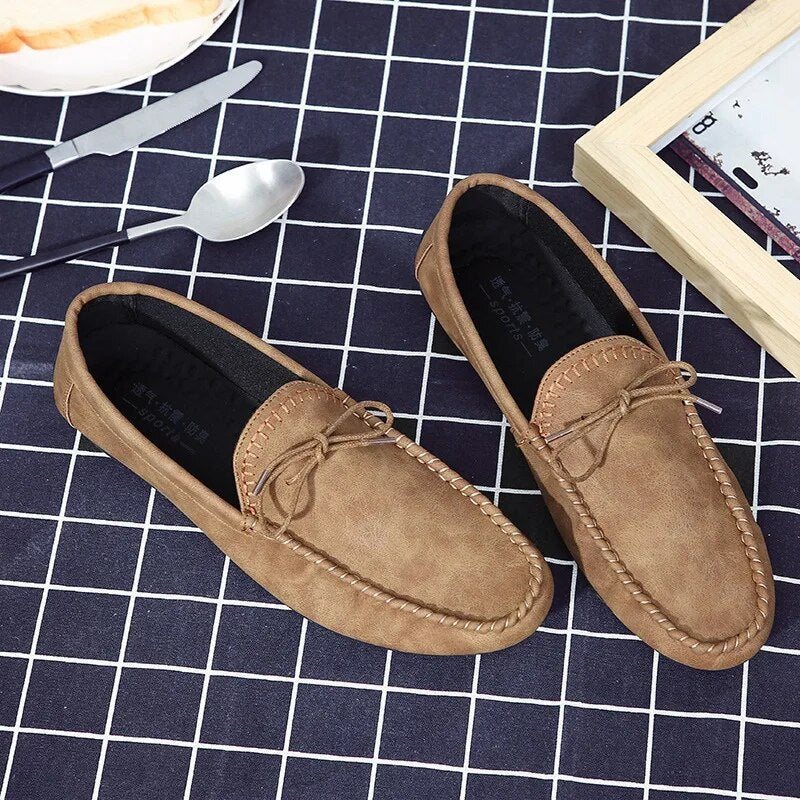 Classic Spring Autumn Men Casual Shoes Men Loafers Fashion Sneakers Leather Breathable Slip-on Driving Shoes Brand Design - bertofonsi