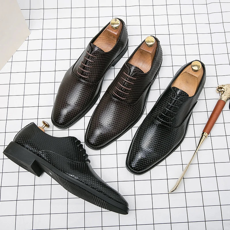 Business Men Dress Shoes Plus Size 38-48 Elegant Split Leather Shoes For Men Formal Social Shoe Male Oxfords - bertofonsi