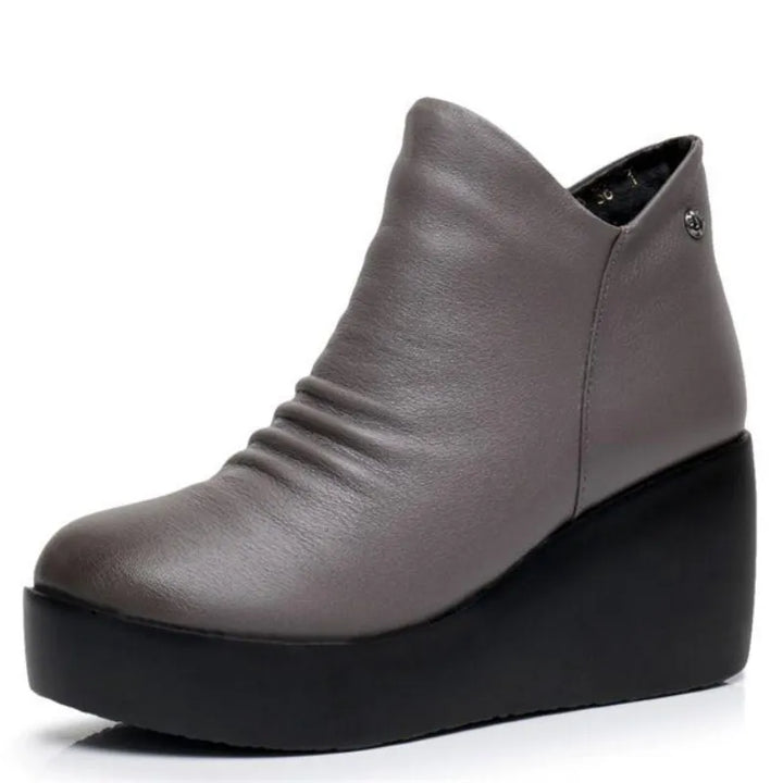 GKTINOO 2023 New Autumn Winter Women Shoes Woman Genuine Leather Wedges Snow Boots Height Increasing Ankle Women Boots Platform - bertofonsi