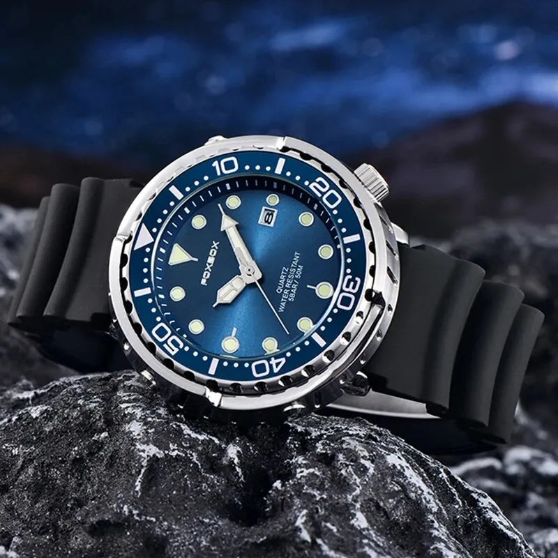 2023 Casual Men Watches for Men Top Brand Luxury Silicone Sport Watch Men Quartz Date Clock Waterproof Wristwatch Chronograph - bertofonsi