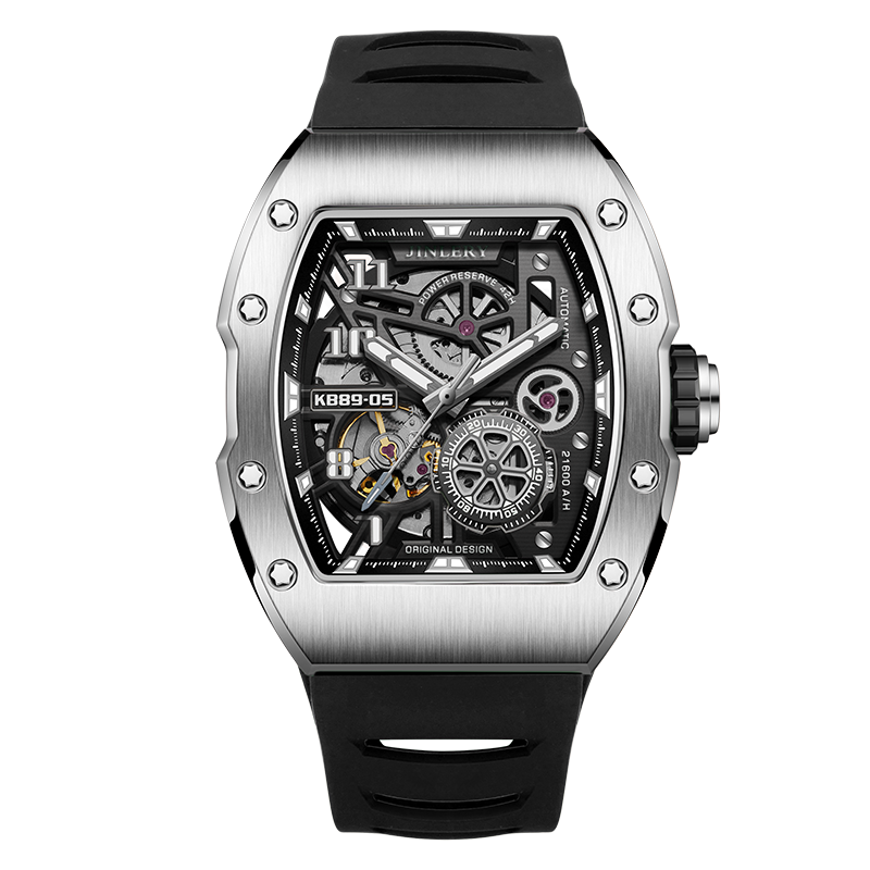 JINLERY Automatic Watches Mechanical Watch for Men Sapphire Crysta Mechan Skeleton Wristwatch Waterproof Clock Relogio Masculino - bertofonsi