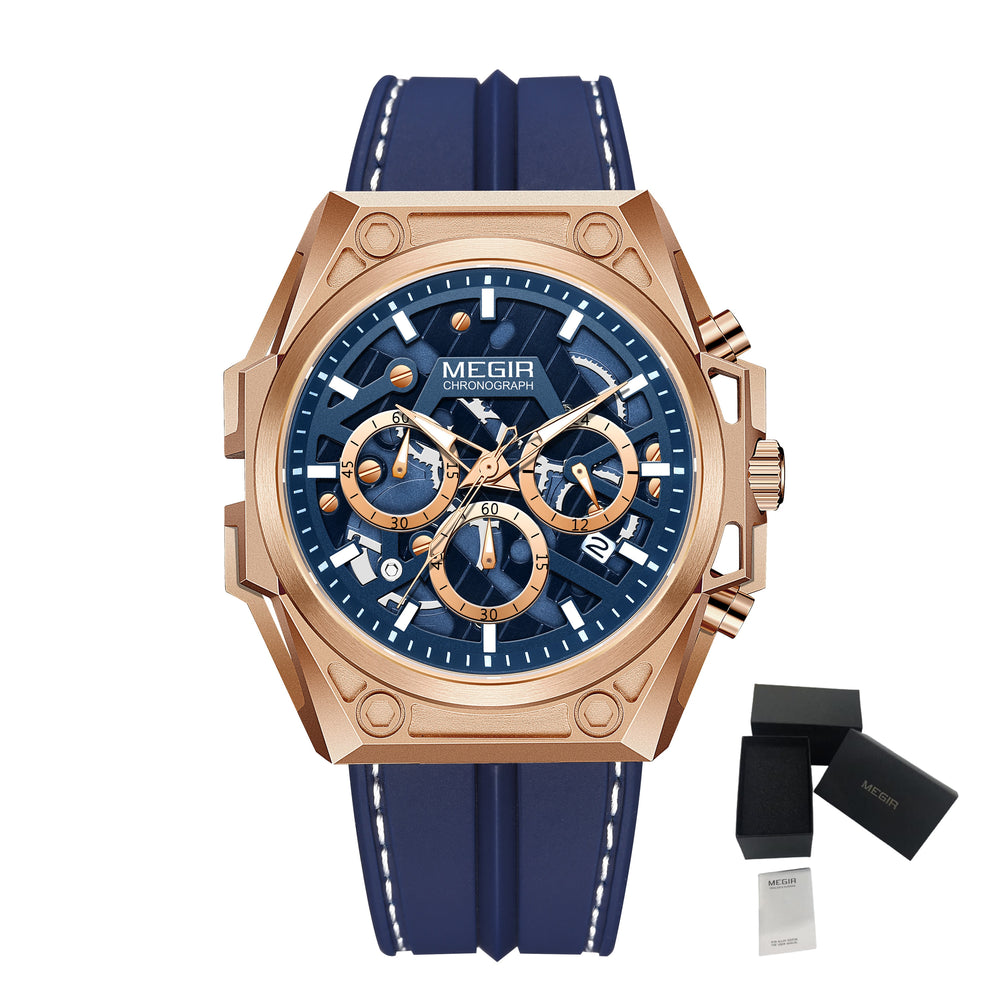 MEGIR Men&#39;s Watches Waterproof Sports Wristwatches Quartz Watch Chronograph Luminous Male Clock Calendar Relogio Masculino - bertofonsi