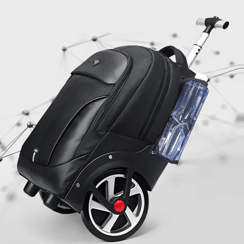 20 inch Men Travel Trolley bag Rolling Luggage Bag Wheeled Backpack for Business Cabin carry on laptop Backpacks With wheels - bertofonsi