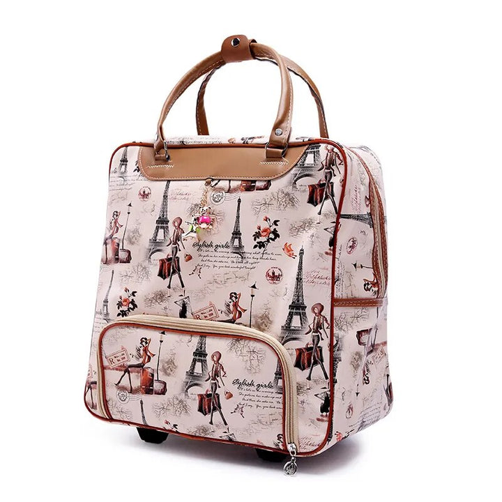 Fashion Women Travel Luggage Trolley Bag on Wheels Suitcase Business Boarding bag Travel Rolling Suitcase Bags - bertofonsi