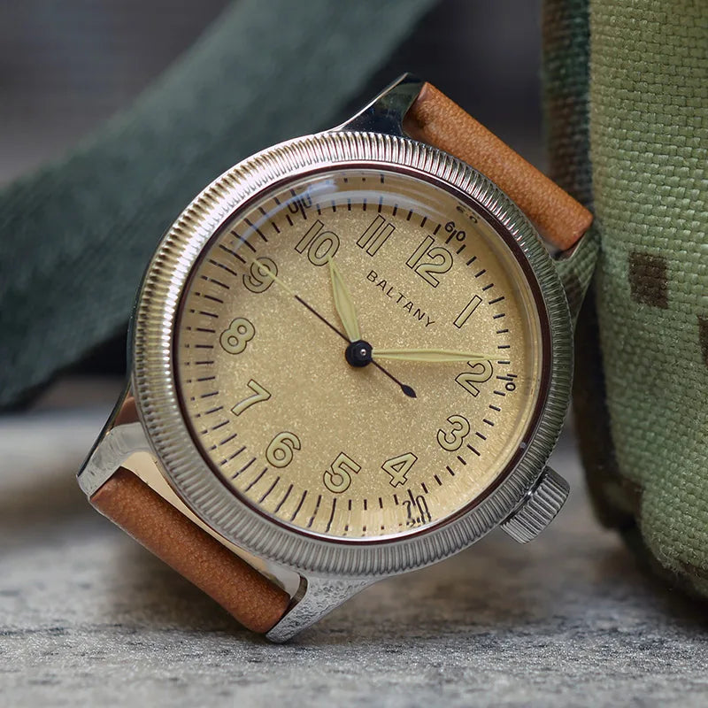 Baltany Vintage A11 Military Watch Hami Khaki Field Pioneer Homage Sapphire NH38 Us Army Retro Automatic Mechaincal Watches Men - bertofonsi