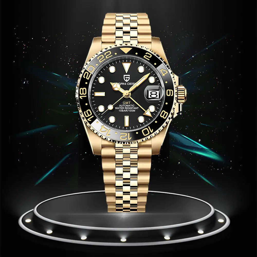 PAGANI DESIGN V4 2023 New Luxury Men's Metal GMT Watch 40MM Sapphire Glass Men's Automatic Watches Clock - bertofonsi