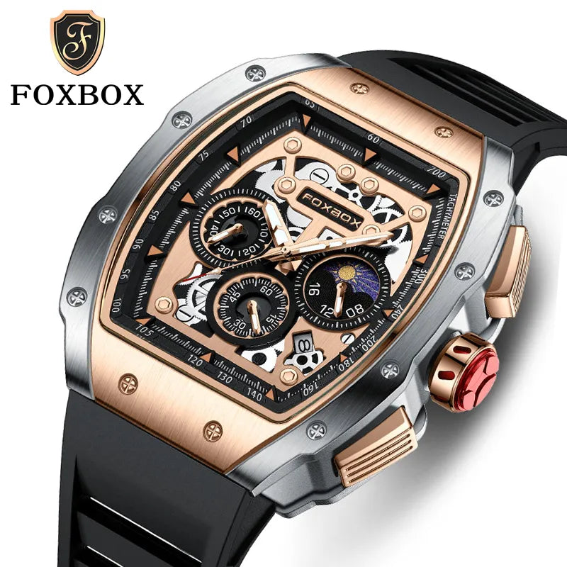 Relogio Masculino LIGE Men Watch Foxbox Brand Luxury Waterproof Quartz Wristwatch For Men Date Sport Silicone Clock Male Watches - bertofonsi