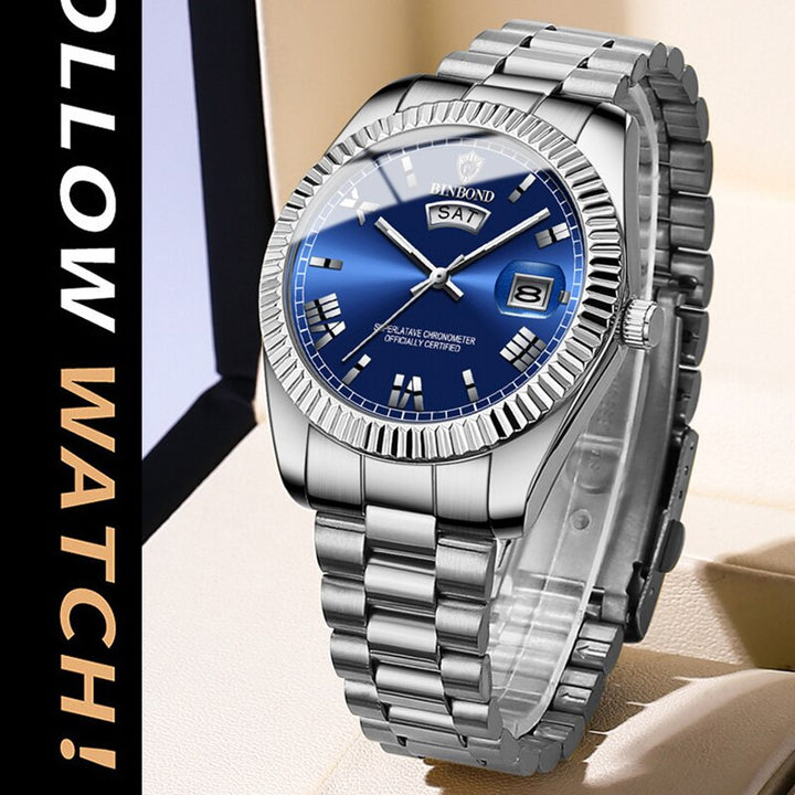 2023 New Luxury Men Watches Business Top Brand Man Wristwatch Waterproof Luminous Date Week Quartz Men's Watch High Quality+Box - bertofonsi