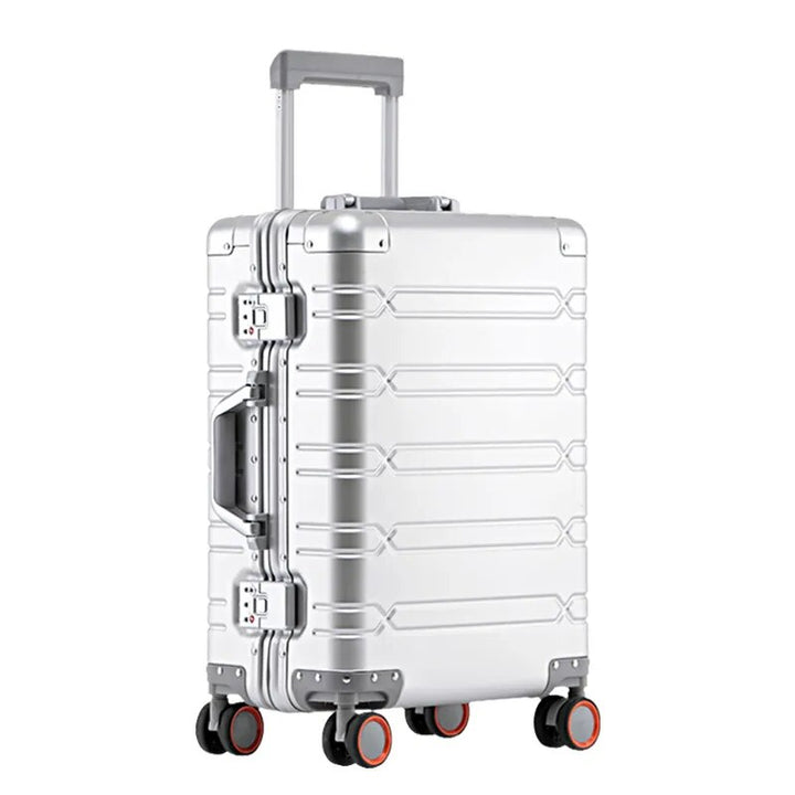 All aluminum-magnesium alloy travel suitcase Men's Business Rolling luggage on wheels trolley luggage Carry-Ons cabin suitcase - bertofonsi