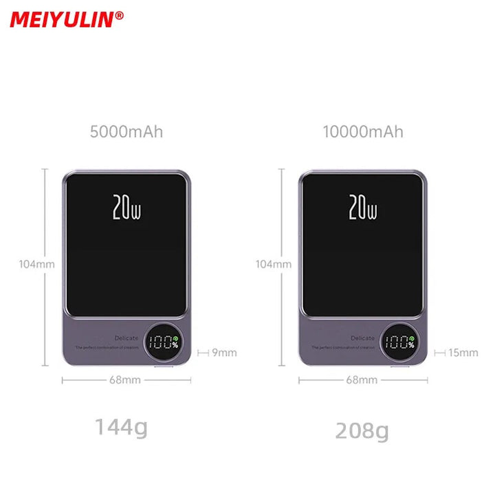 10000mAh Magnetic Wireless Power Bank 5000mAh Portable PD 20W Fast Charging External Battery for iPhone 14 13 Samsung Powerbank - bertofonsi