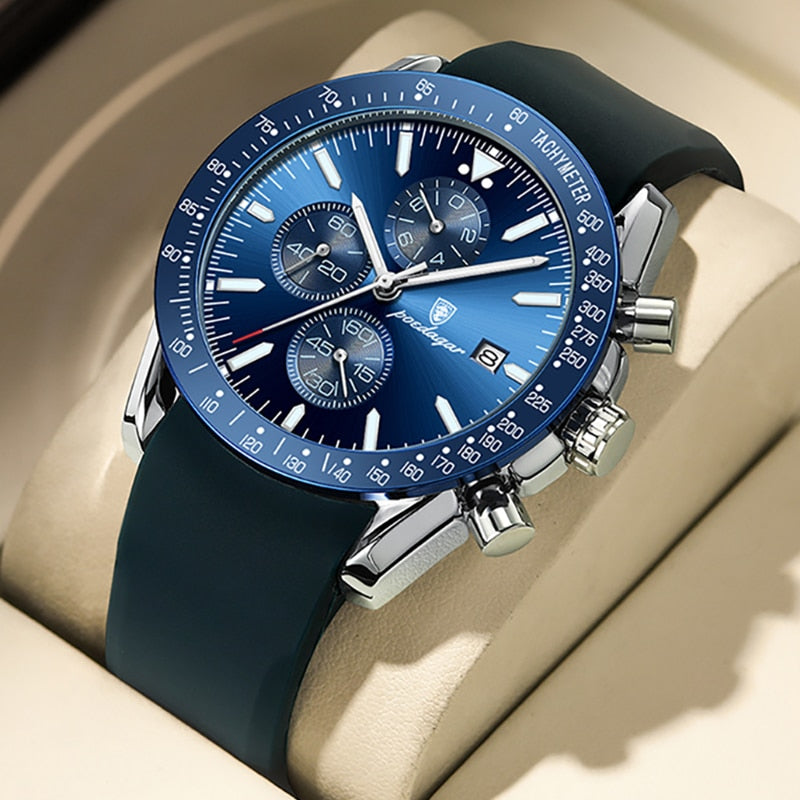 POEDAGAR Silicone Sport Watches For Men Waterproof Luminous Multifunction StopWatch Quartz Watch Man Cool Gift Clock Reloj Hombr - bertofonsi