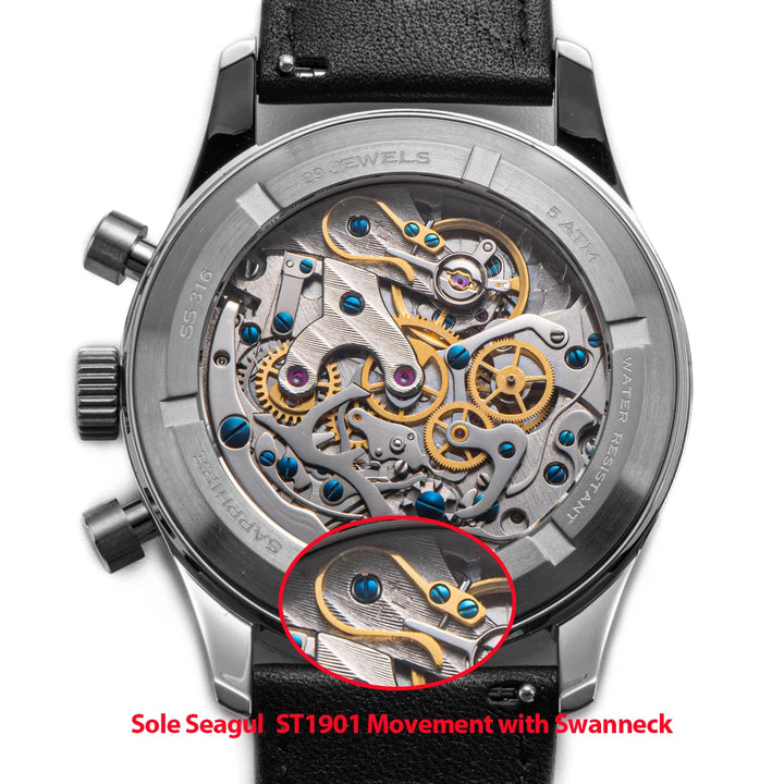 Sugess Pilot Watch Handwind Chronograph Mechanical Wristwatches Luminous Skeleton Men Watches Crystal Sapphire Leather New 2022 - bertofonsi