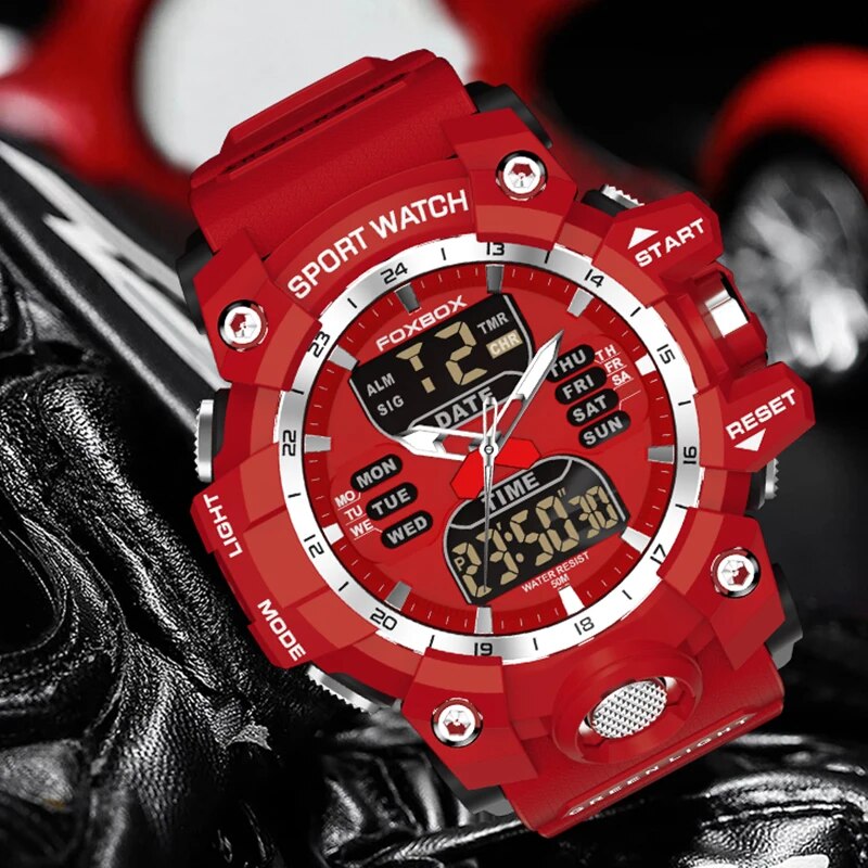 New LIGE  Military Watches for Men Luxury Sport Chronograph Alarm WristWatch Waterproof Quartz Big Clock Digital Male Watch - bertofonsi