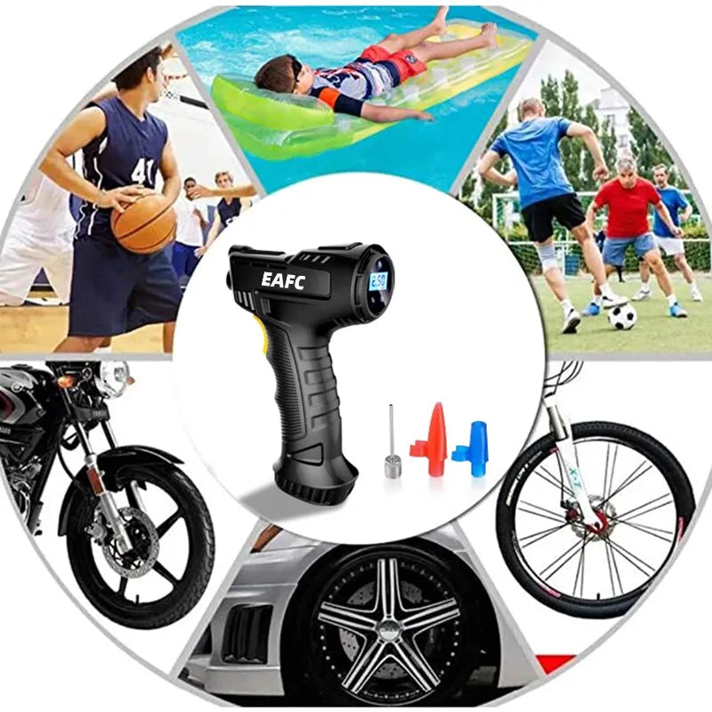 120W Handheld Air Compressor Wireless/Wired Inflatable Pump Portable Air Pump Tire Inflator Digital for Car Bicycle Balls - bertofonsi