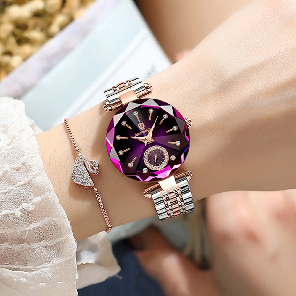 POEDAGAR Luxury Woman Wristwatch Elegant Waterproof Stainless Steel Watch for Ladies Dress Diamond Quartz Women's Watches Reloj - bertofonsi