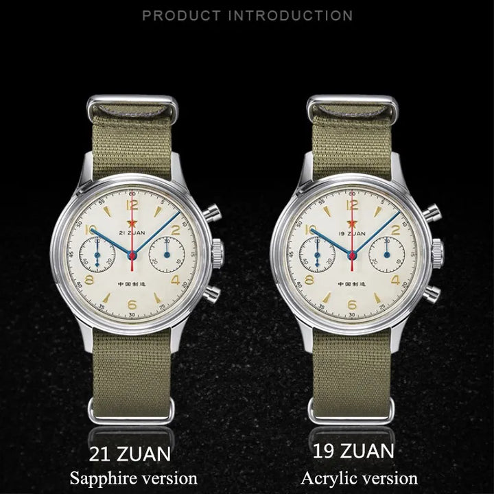 RED STAR 38mm Men's 1963 Chronograph Mechanical Watches Pilot ST1901 Movement Men Air Force Aviation Sapphire Clock 40mm - bertofonsi