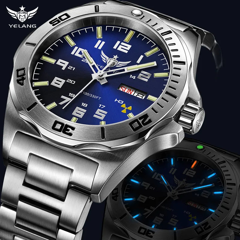 V1019 Yelang Brand 44MM Men's NH36 100M PROFESSIONAL WATERPROOF Deep Diving Watch Transparent Case Sapphire Lens Reloj - bertofonsi