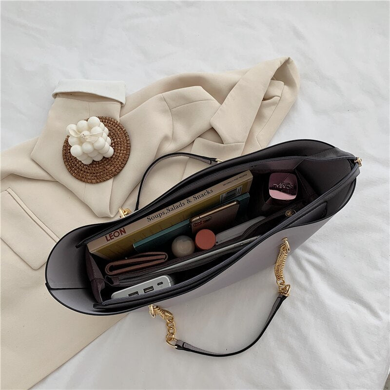Casual Handbag Women Big Tote Bag Leather Handbags for Ladies New Elegant Shoulder Bag Luxury Handbags Women Bags Designer Sac - bertofonsi