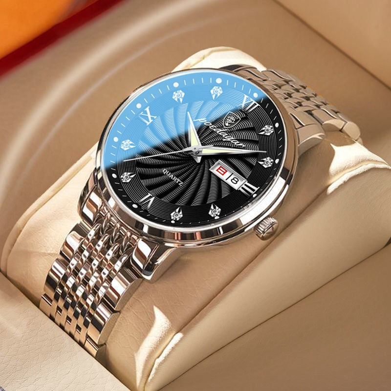 POEDAGAR Brand Luxury Mens Watches High Quality Waterproof Business Casual Man Quartz Wristwatch Luminous Stainless Steel Clocks - bertofonsi