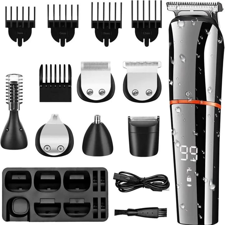 11in1 multi hair trimmer men facial,beard,body grooming kits electric hair clipper nose ear trimer rechargeable 110v-220v - bertofonsi