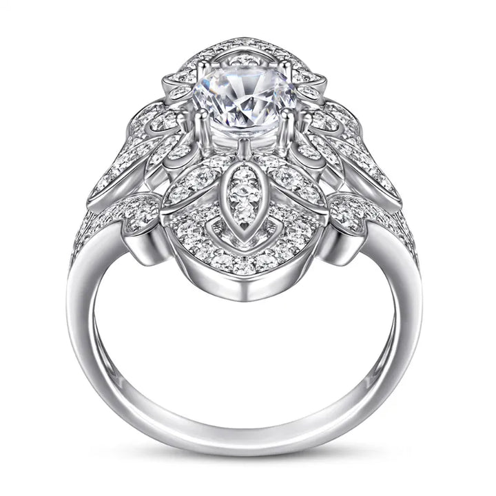 1.5 Carat D Color Oval Moissanite 925 Silver Ring Wedding Band Anniversary Engagement Gift - bertofonsi
