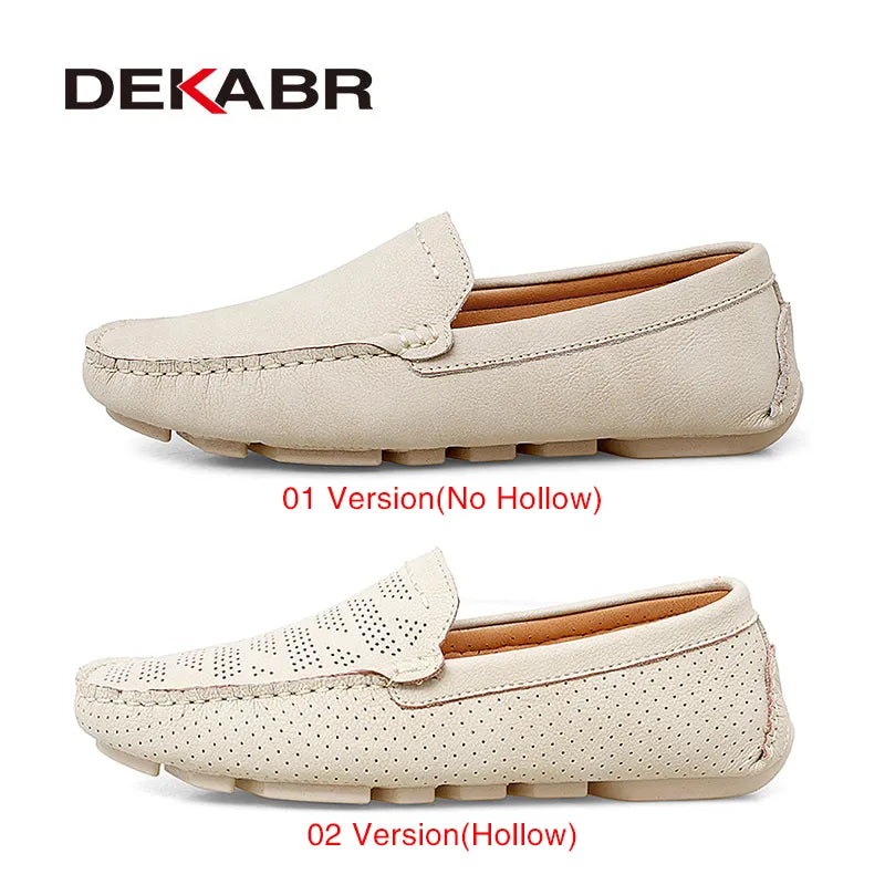 DEKABR Plus Size 38~47 Men Loafers Fashion Summer Casual Shoes Classics Lightweight Men Driving Shoes Non-slip Flat Shoes - bertofonsi
