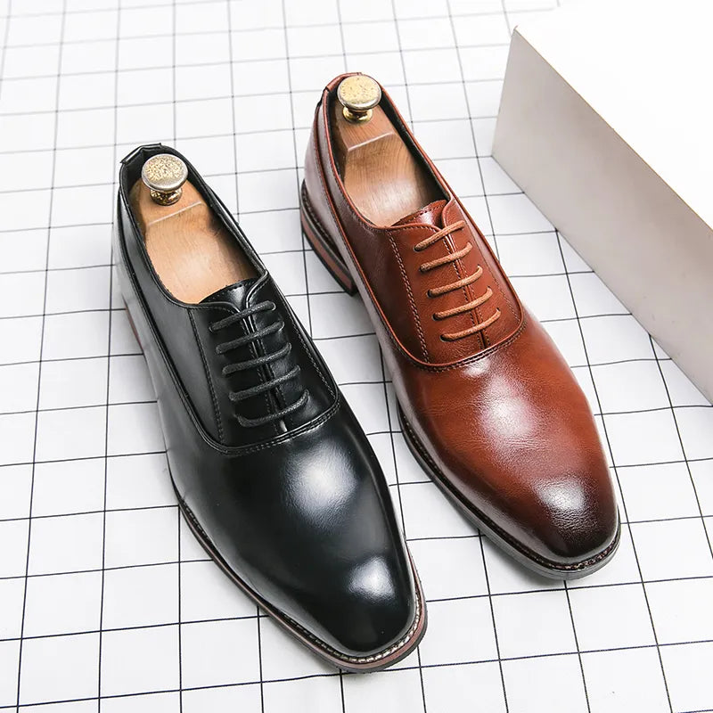 Luxury High Quality Men Shoes Fashion Casual Shoes Male Pointed Oxford Wedding Leather Dress Shoes Men Gentleman Office Shoes - bertofonsi