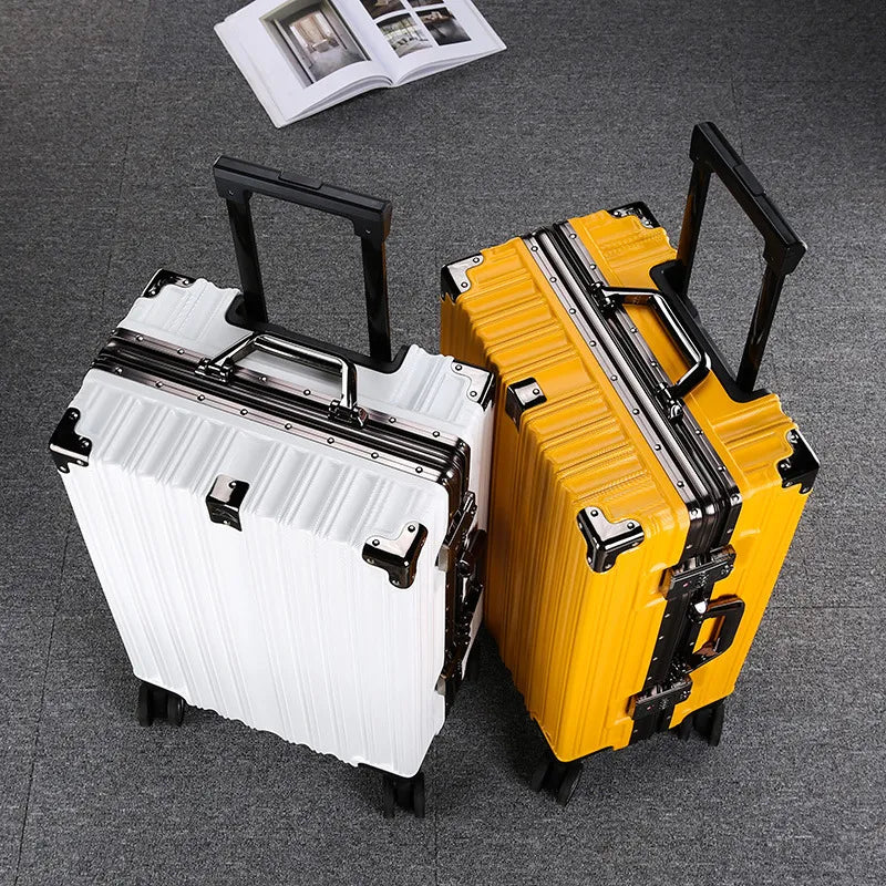20/24/26/28 inch Trolley Luggage Aluminum Frame Rolling Luggage Case Travel Suitcase on Wheels Combination Lock Carry on Luggage - bertofonsi