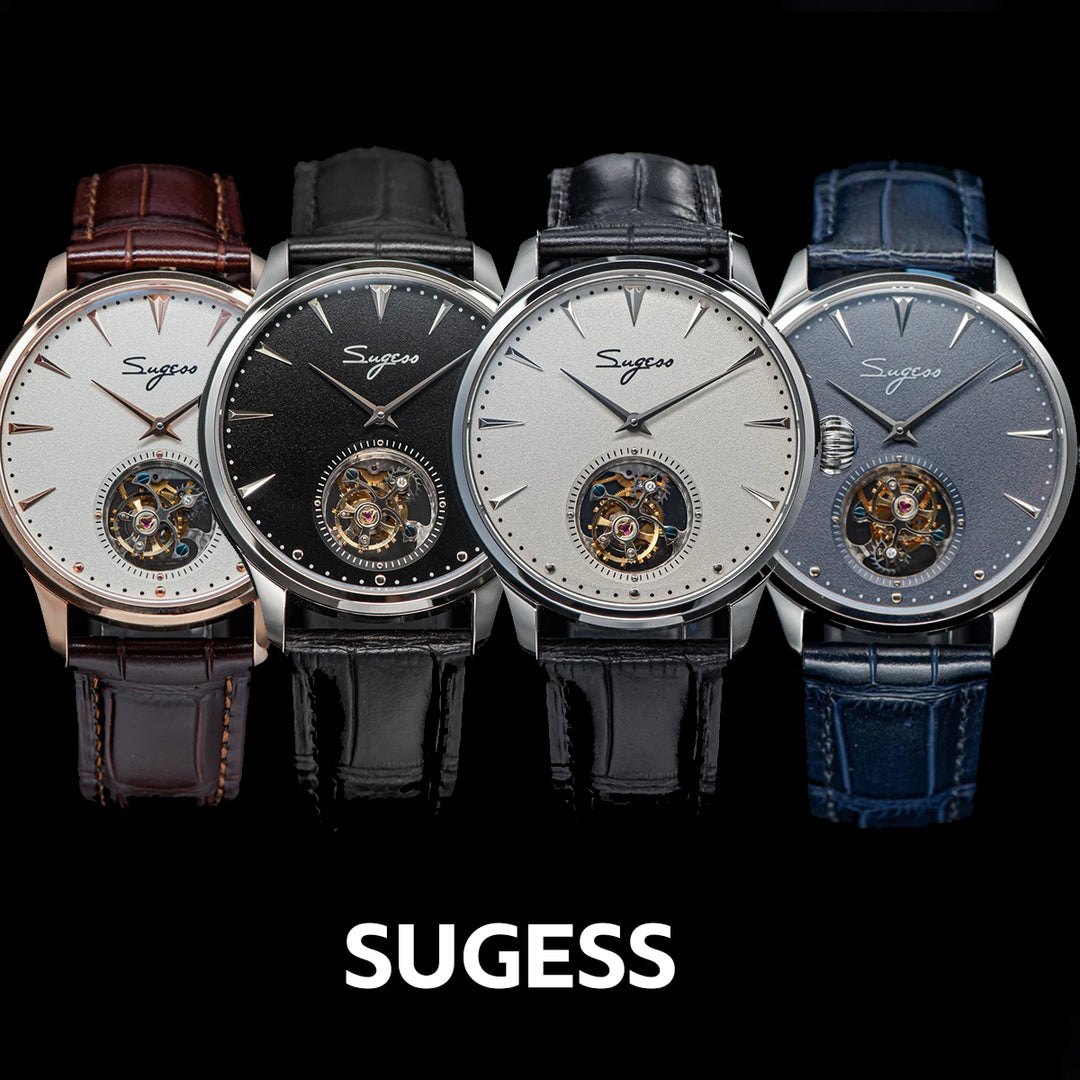 Sugess Tourbillon Watch Master Tianjin Movement ST8000 Genuine Luxury Dress WristWatches Vintage Mechanical Men Watches Gift New - bertofonsi