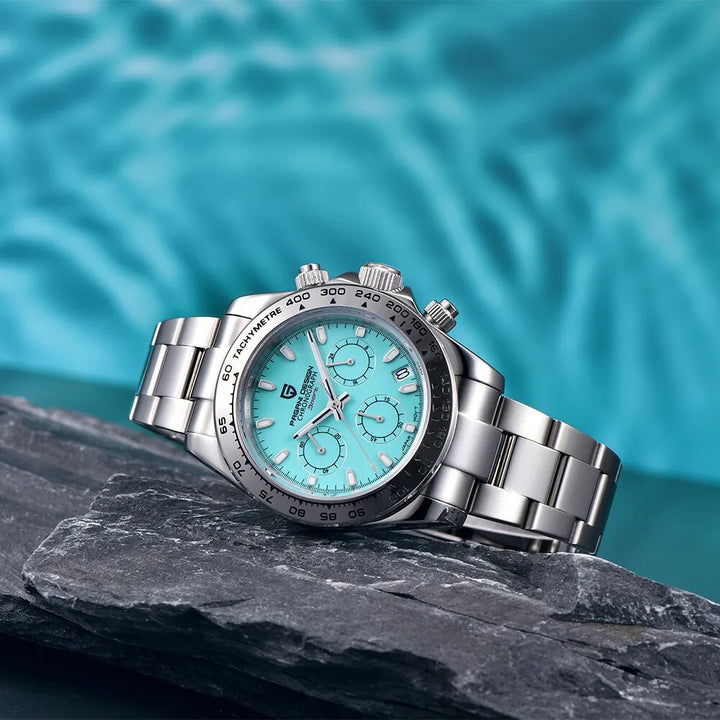 PAGANI DESIGN New Stainless Steel Bezel Men Quartz wristwatches Luxury Sapphire Glass Chronograph VK63 Watch Men reloj hombre - bertofonsi