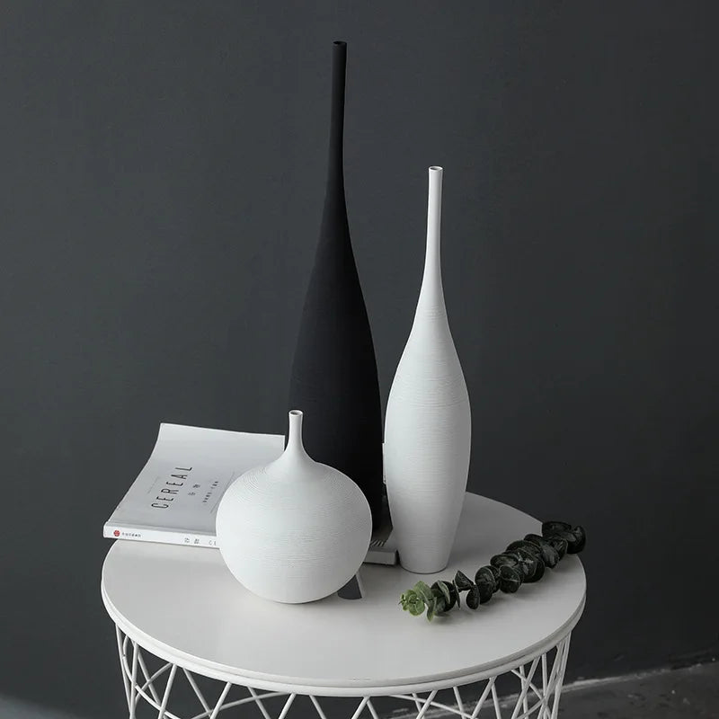 Jingdezhen Modern Minimalist Handmade Art Zen Vase Ceramic Ornaments Living Room Model Home Decoration - bertofonsi
