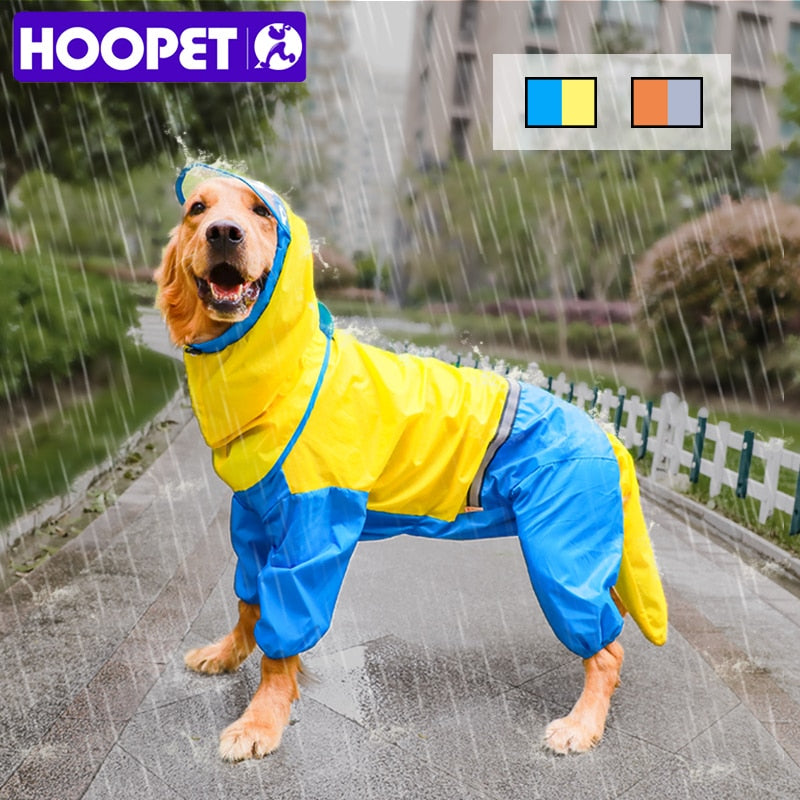 HOOPET Dog Riancoat Jumpsuit Rain Coat for Dogs Pet Cloak Labrador Waterproof Golden Retriever Jacket - bertofonsi