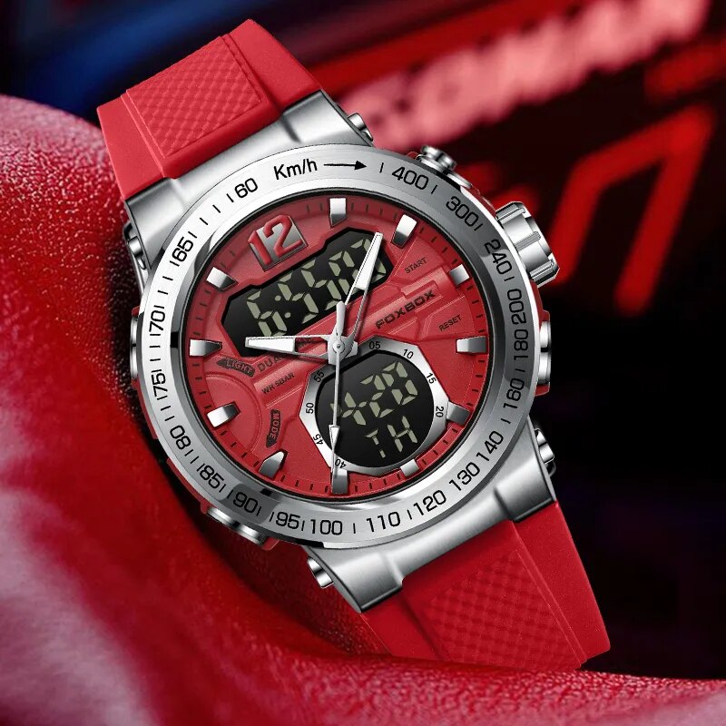Big Luxury Brand FOXBOX Digital Sport Watch For Men LIGE Waterproof Chronograph Clock Fashion Luminous Quartz Wrist watches Man - bertofonsi