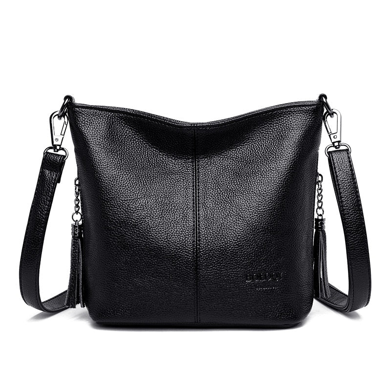 Genuine Tassels Ladies Hand Crossbody Bags For Women Leather Luxury Handbags - bertofonsi