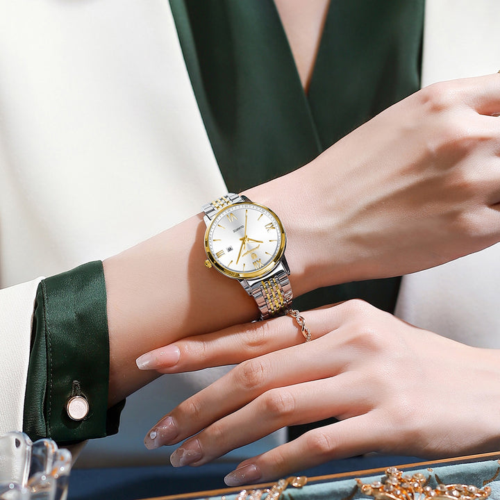 POEDAGAR Luxury Watch For Woman Elegant Waterproof Luminous Date Quartz Ladies Wristwatch Gold Stainless Steel Women Watches+box - bertofonsi