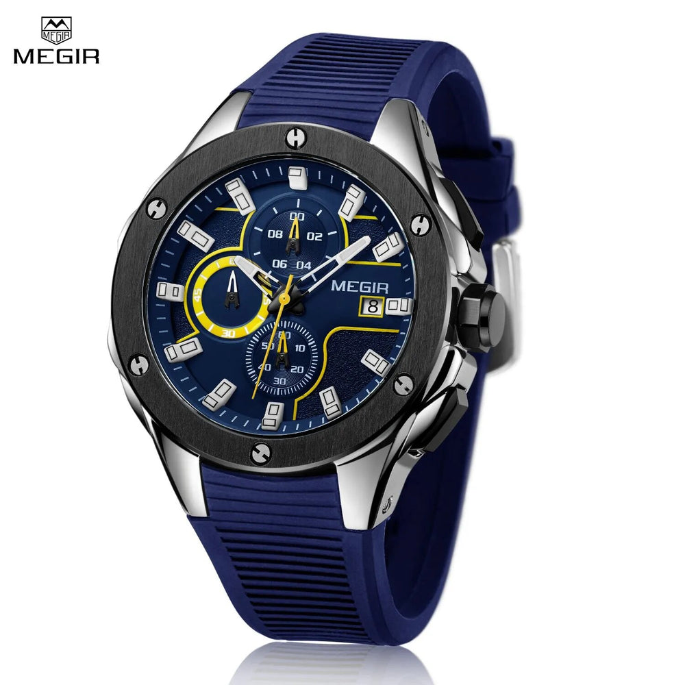 MEGIR Men Sport Military Watch Luxury Luminous Chronograph Quartz Watches Clock Calendar Waterproof Wristwatch Relogio Masculino - bertofonsi