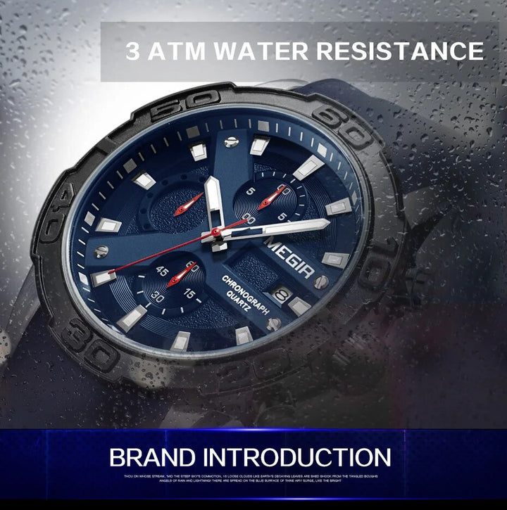 MEGIR Fashion Sport Men Watch Relogio Masculino Brand Silicone Army Military Watches Clock Man Quartz Wrist Watch Hour Time Saat - bertofonsi