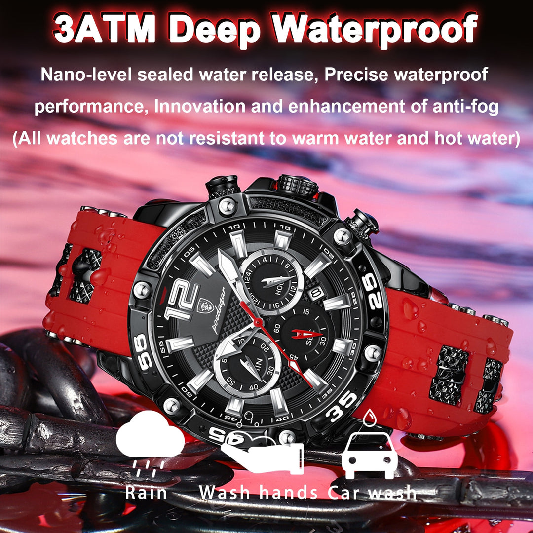 POEDAGAR Casual Men Watch Luxury Waterproof Luminous Chronograph Date Man Wristwatch Military Quartz Men's Watches High Quality - bertofonsi